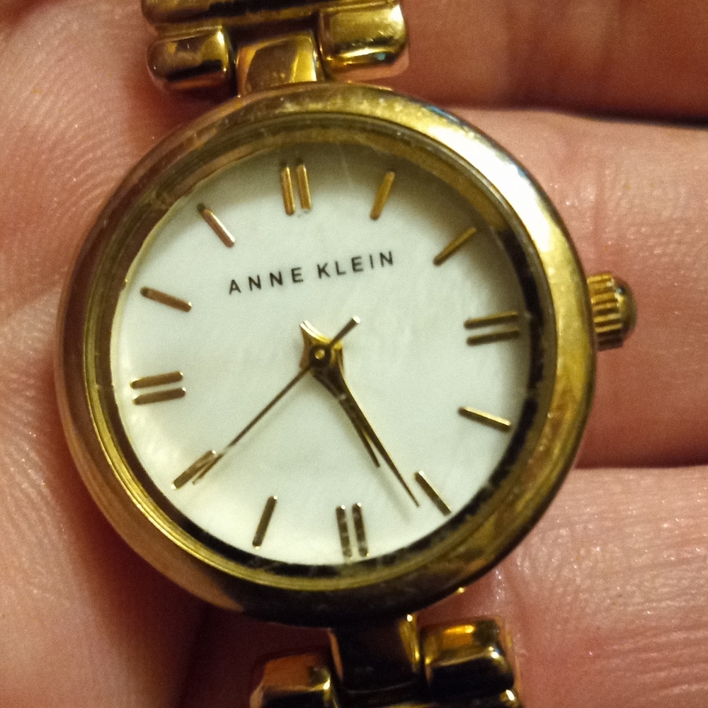 Authentic Anne Klein Women's AK/1170MPGB Bangle Watch Japanese quartz mvt Gold